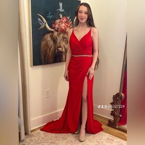 Johnathan Kayne Striking Red Prom Dress